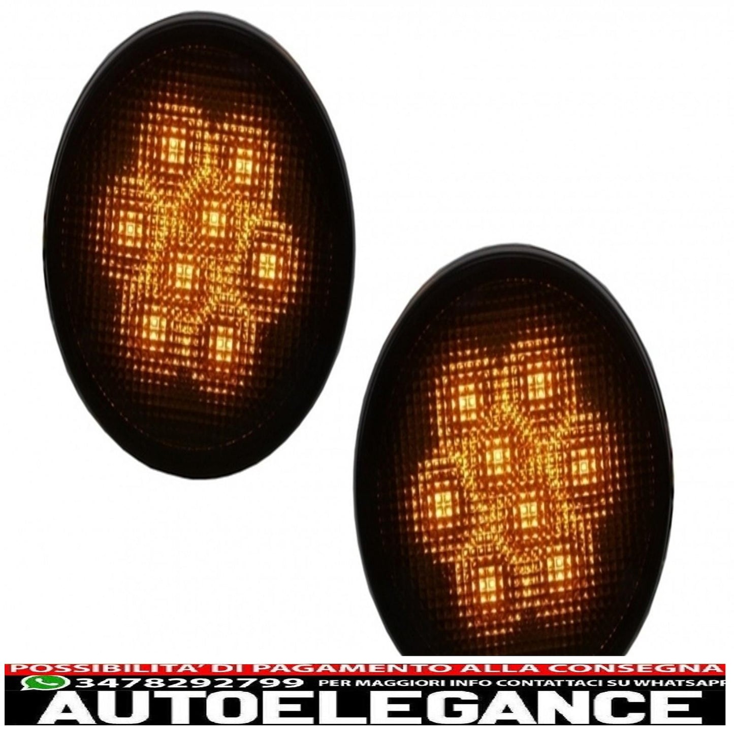 griglia anteriore centrale con indicatori di direzione a led color ambra adatta per Jeep Wrangler / Rubicon JK (2007-2017) design Angry Bird rivestita con pellicola di carbonio lucida