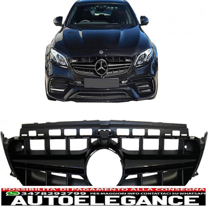 center grille suitable for mercedes e class w213 s213 c238 a238 (2016-2019) black design e63