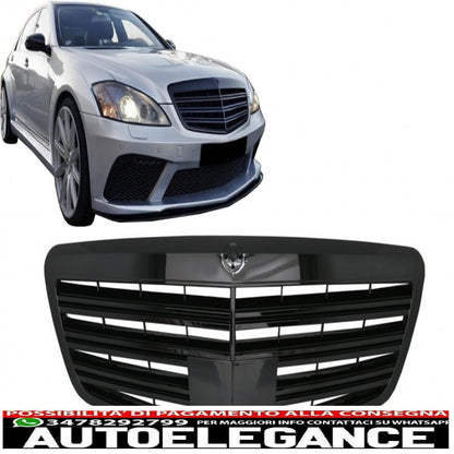 griglia anteriore adatta per mercedes classe s w221 facelift (2010-2013) s65 design pianoforte nero