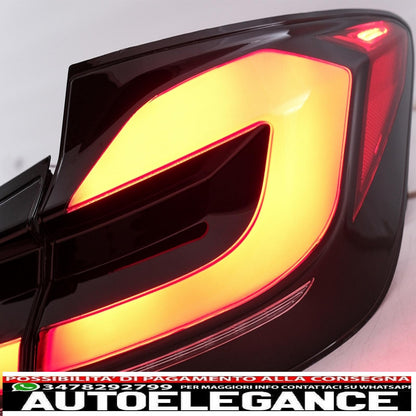 LED taillights suitable for BMW 5 Series F10 (2011-2017) with dynamic sequential cornering lights updated to LCI G30 design