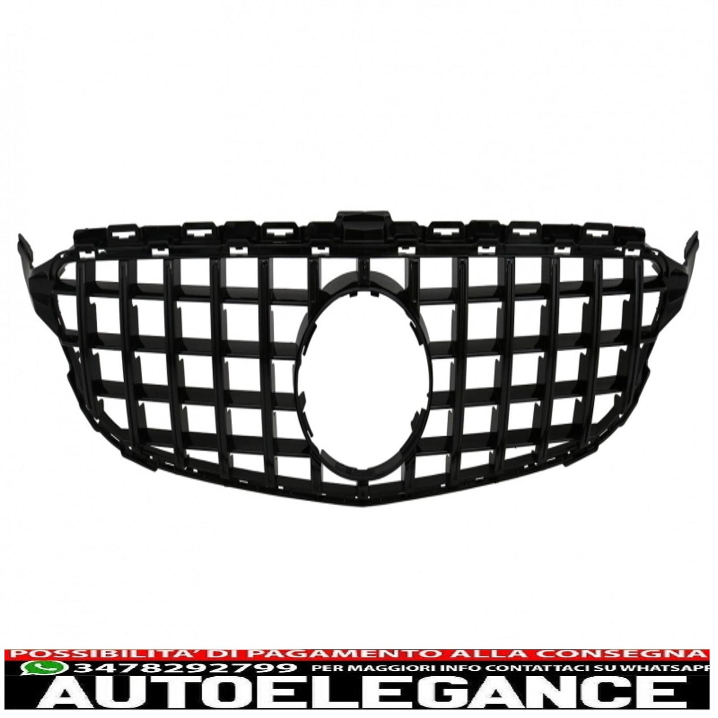 paraurti anteriore adatto per mercedes classe c c205 a205 coupe cabriolet (2014-2019) griglia anteriore gt-r panamericana con spoiler per bagagliaio e paraurti posteriore diffusore a mantovana design c63s punte argentate