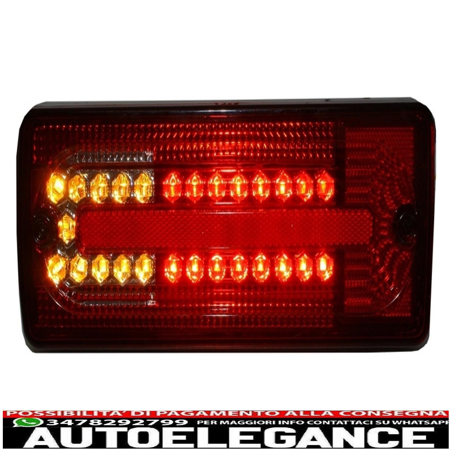 led rear lights suitable for mercedes g class w463 (1989-2015) red transparent