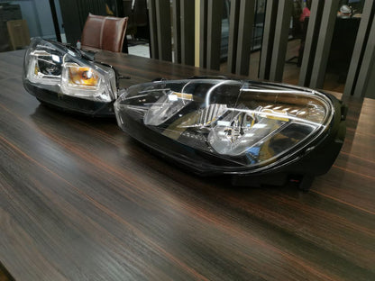 FARI ANTERIORI ADATTI PER VW GOLF 6 2008-2013 LOOK GOLF 7 DESIGN SPORTIVO