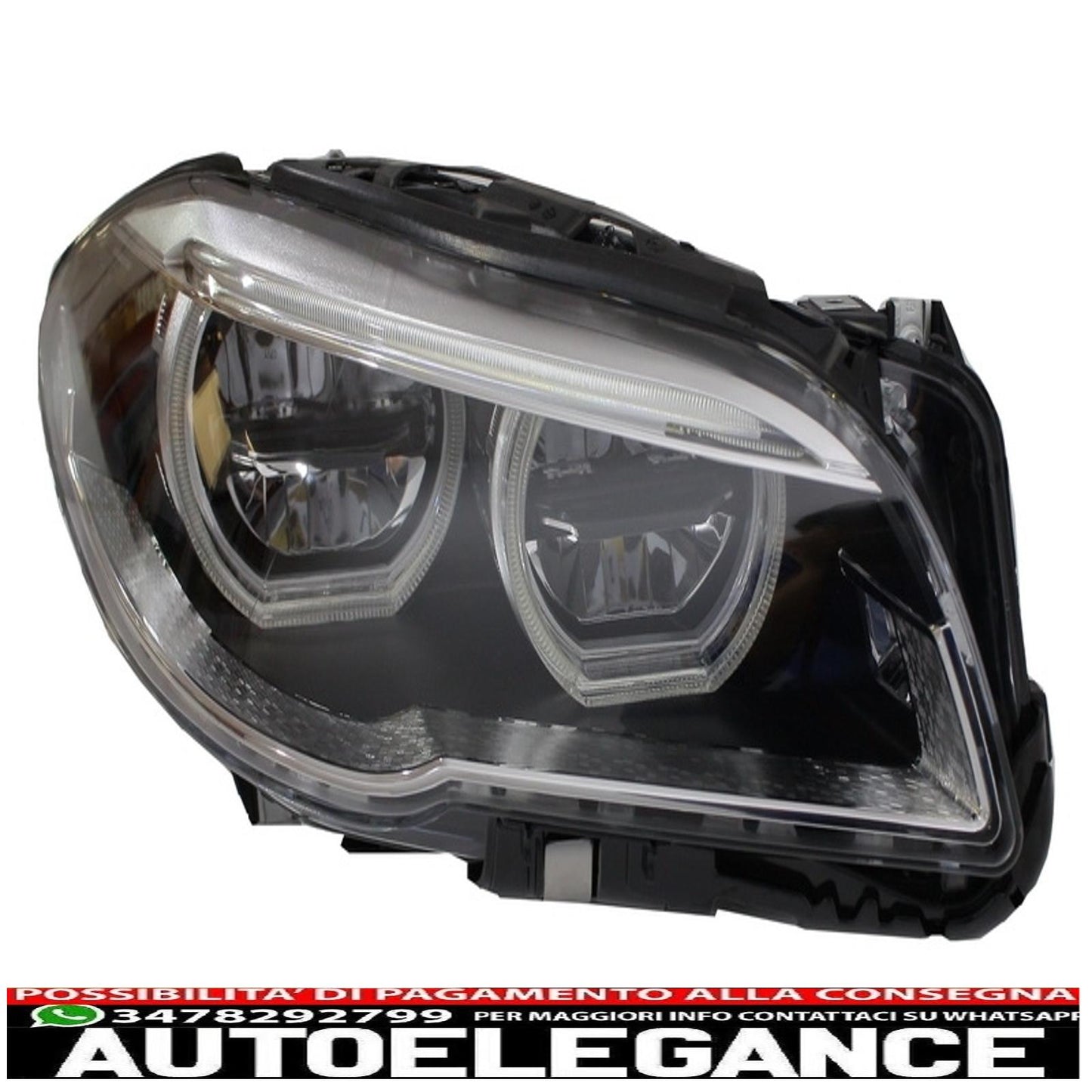 fari anteriori full led adatti per bmw serie 5 f10 f11 (2011-2013) angel eye