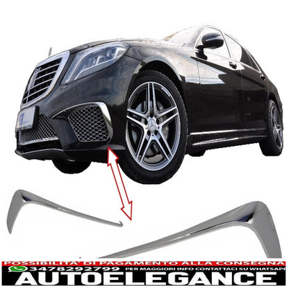 Alette splitter per paraurti anteriore adatte per mercedes w222 classe s s65 design (2013-up) edizione cromata AUTOELEGANCERICAMBI