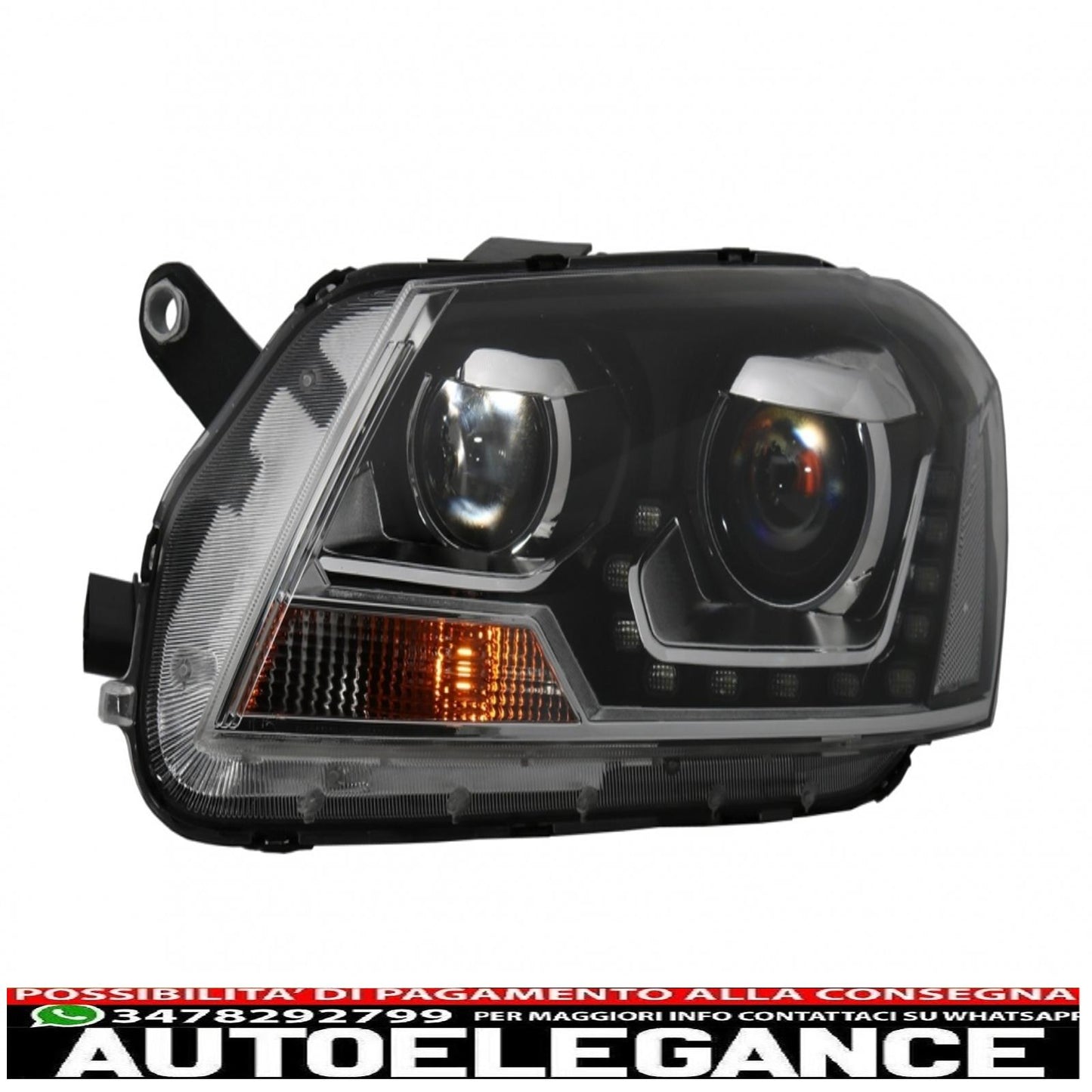 LED DRL headlights suitable for VW Passat 3C B7 (11/2010-10/2014) black