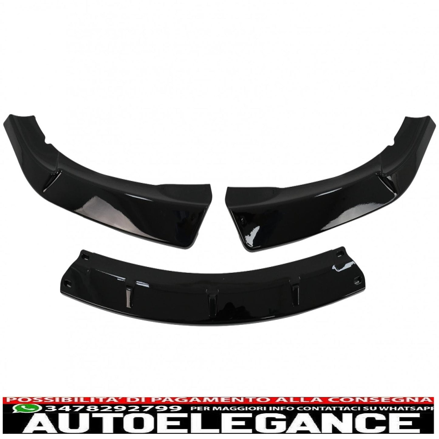 Front bumper additional spoiler suitable for BMW 3 Series E46 Saloon Touring (1998-2004) Standard Piano Black 