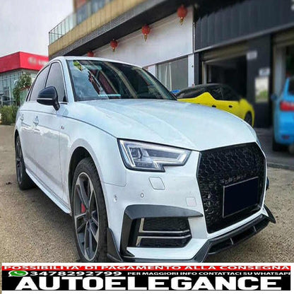 coperture inferiori della griglia del paraurti griglie laterali adatte per audi a4 b9 berlina avant (2016-2018) s-line silver edition AUTOELEGANCERICAMBI