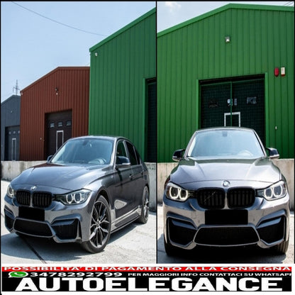 paraurti anteriore con minigonne laterali adatto per bmw serie 3 f30 f31 pre-lci e lci (2011-2018) design m4