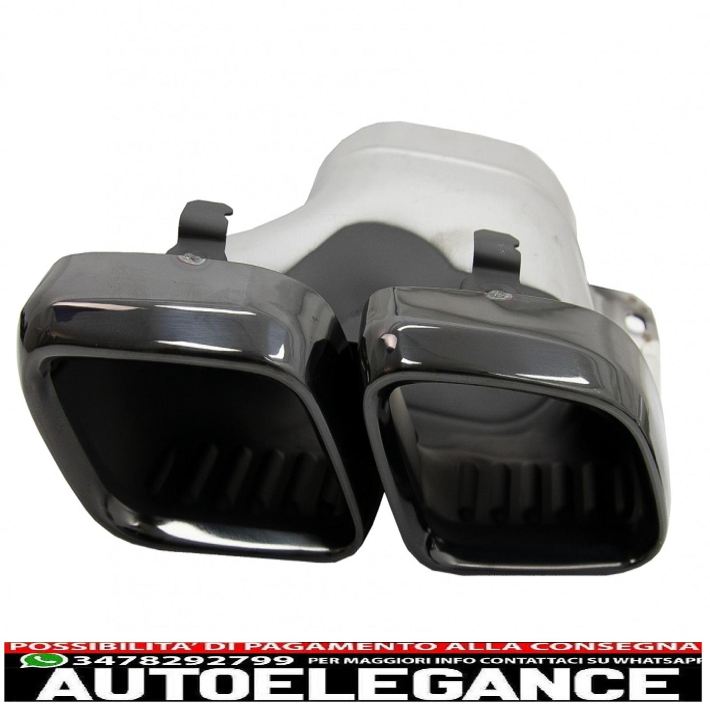 diffusore paraurti posteriore adatto a mercedes classe c w205 s205 (2014-2020) c63s design punte nere solo per amg sport line