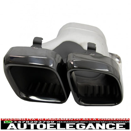diffusore paraurti posteriore adatto a mercedes classe c w205 s205 (2014-2020) c63s design punte nere solo per amg sport line