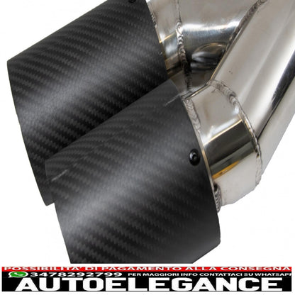 Universal Exhaust Tip Carbon Fiber Matte Finish Left Inlet 6cm / 2.36inch