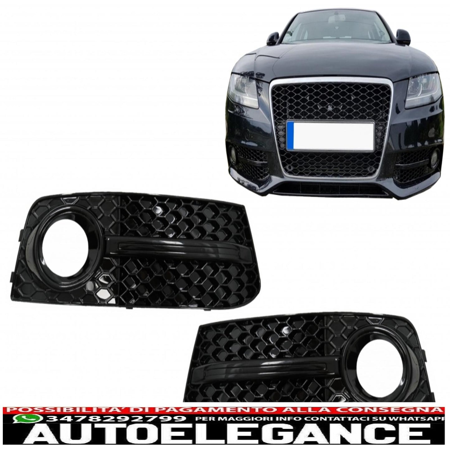 Copri fendinebbia griglie laterali adatto per audi a4 b8 8k (2007-2011) s4 design black edition AUTOELEGANCERICAMBI
