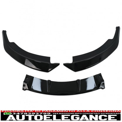 Front bumper additional spoiler suitable for BMW 3 Series E92 E93 (2006-2009) Coupe Cabrio Piano Black 