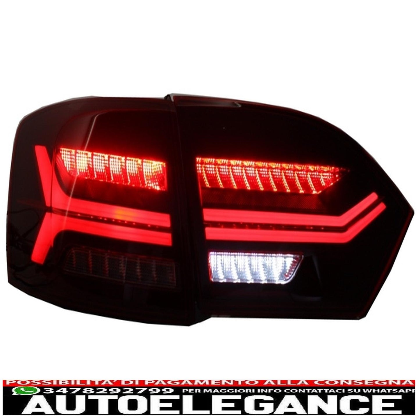 led rear lights suitable for vw jetta mk6 vi (2012-2014) dynamic and smooth turn signals red smoke
