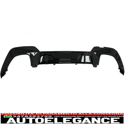 Diffusore mantovana per paraurti posteriore con terminali di scarico adatto per BMW Serie 3 G20 G28 Berlina G21 Touring (2018-up) M340i M Look Nero