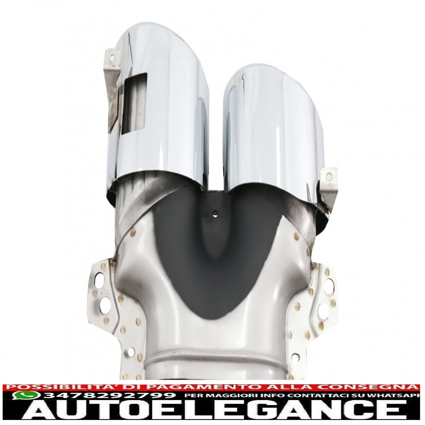 rear diffuser with front side air intakes and side fins suitable for mercedes a-class v177 sedan (2018-up) chrome exhaust