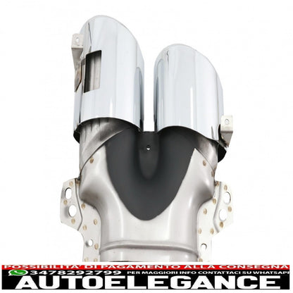 rear diffuser with front side air intakes and side fins suitable for mercedes a-class v177 sedan (2018-up) chrome exhaust