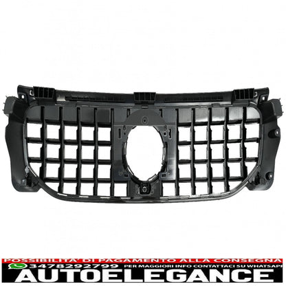 front grill suitable for mercedes glb class x247 (2019-up) gt-r panamericana design piano black 