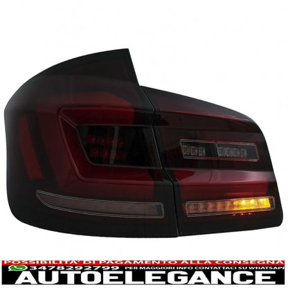 fanali posteriori full led adatti per bmw serie 5 f10 (2011-2017) indicatori di direzione sequenziali dinamici fumé rosso