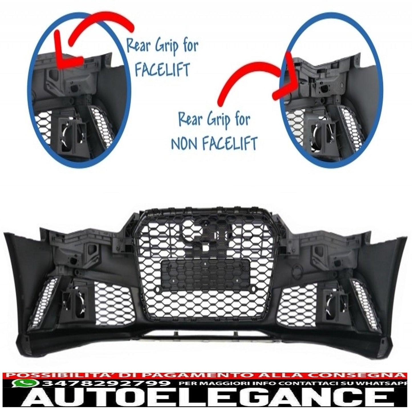 front bumper with additional spoiler suitable for audi a6 c7 4g facelift (2015-2018) rs6 design 