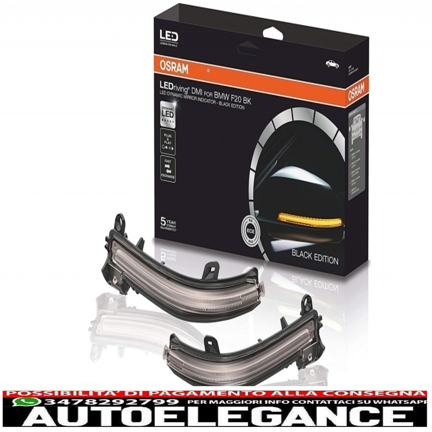 osram ledriving full led headlights suitable for bmw serie 1 f20 f21 (06.2011-03.2015) with direction indicators on the mirrors osram full ledriving dynamic sequential cornering lights