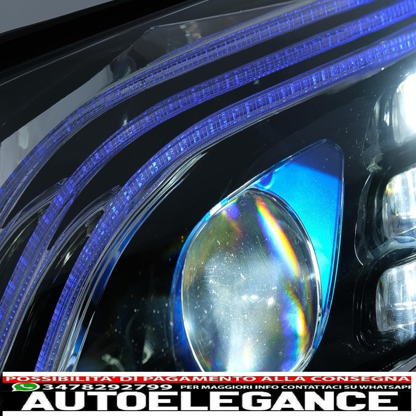 fari anteriori full led adatti per mercedes classe c w205 s205 (2014-2020) design w222 con guida a sinistra