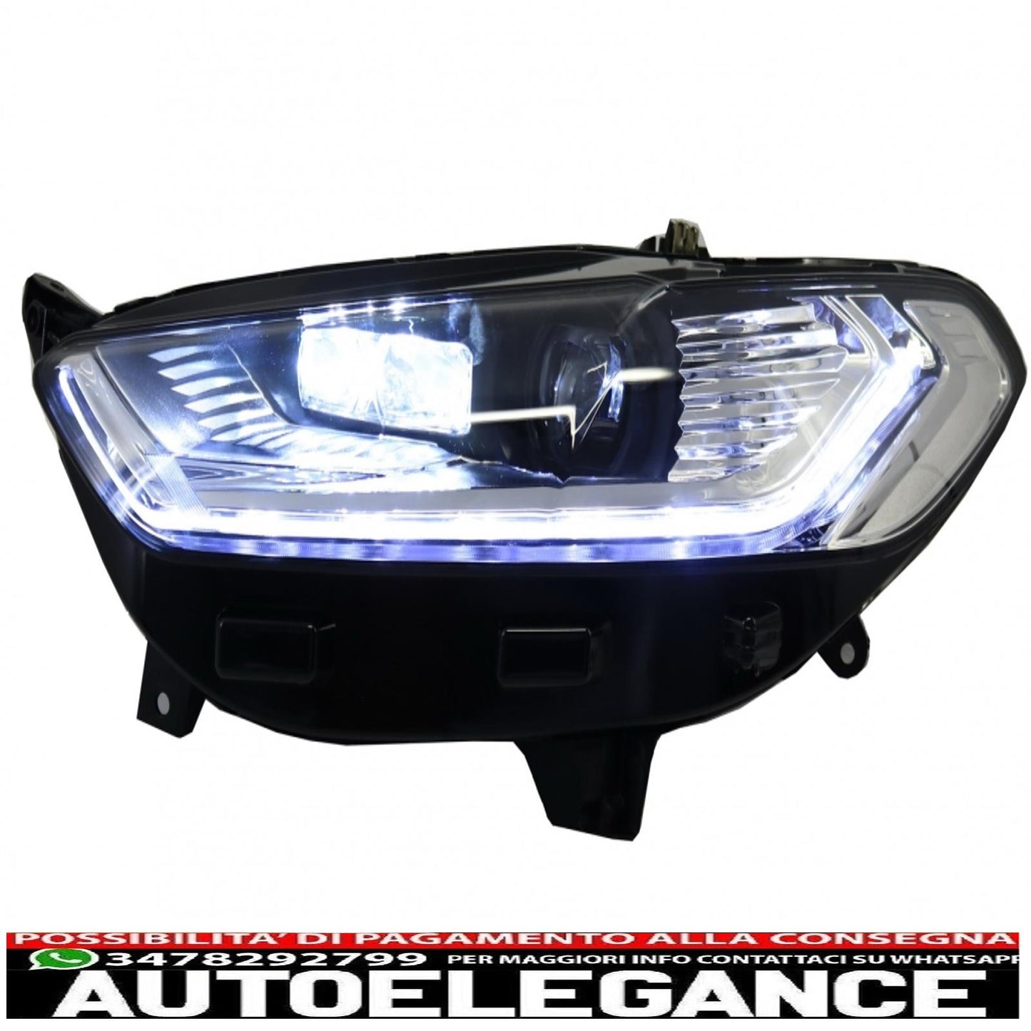 xenon look led drl headlights suitable for ford mondeo mk5 (2013-2016) dynamic and smooth sequential cornering lights chrome