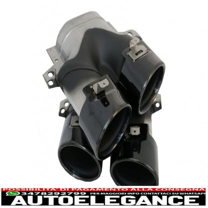 rear diffuser with black tailpipes suitable for mercedes glc coupe facelift c253 (2020-up) glc43 design night package 