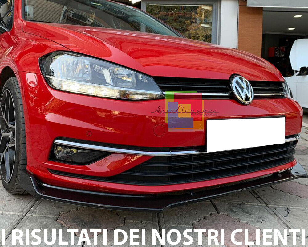 VW GOLF 7.5 SPLITTER LIP SPOILER UNDER FRONT BUMPER ABS GLOSSY BLACK