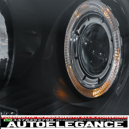 angel eye headlights dual halo rims suitable for vw golf 5 v (2003-2007) left or right hand drive black 