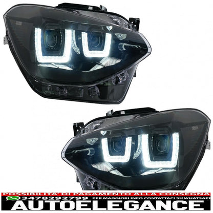 osram ledriving full led headlights suitable for bmw serie 1 f20 f21 (06.2011-03.2015) with direction indicators on the mirrors osram full ledriving dynamic sequential cornering lights