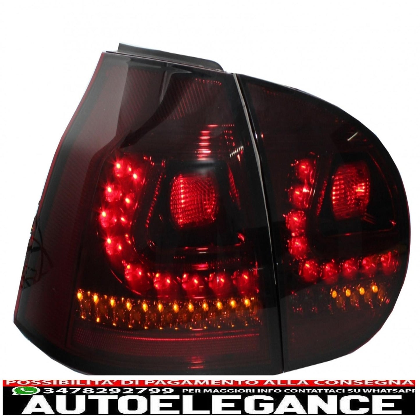litec led rear lights suitable for vw golf 5 v (2004-2009) red/smoke with dynamic sequential turning light