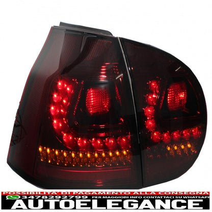 litec led rear lights suitable for vw golf 5 v (2004-2009) red/smoke with dynamic sequential turning light