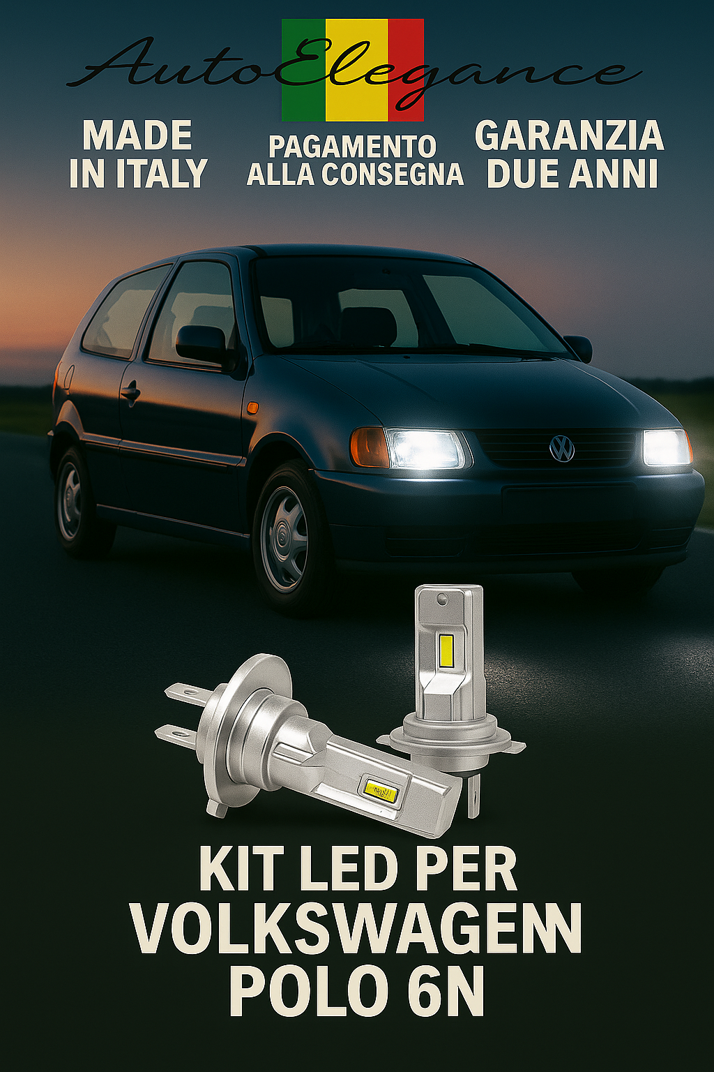 🔥Kit LED H7 6000K Bianchi per Anabbaglianti VOLKSWAGEN POLO 6N🔥