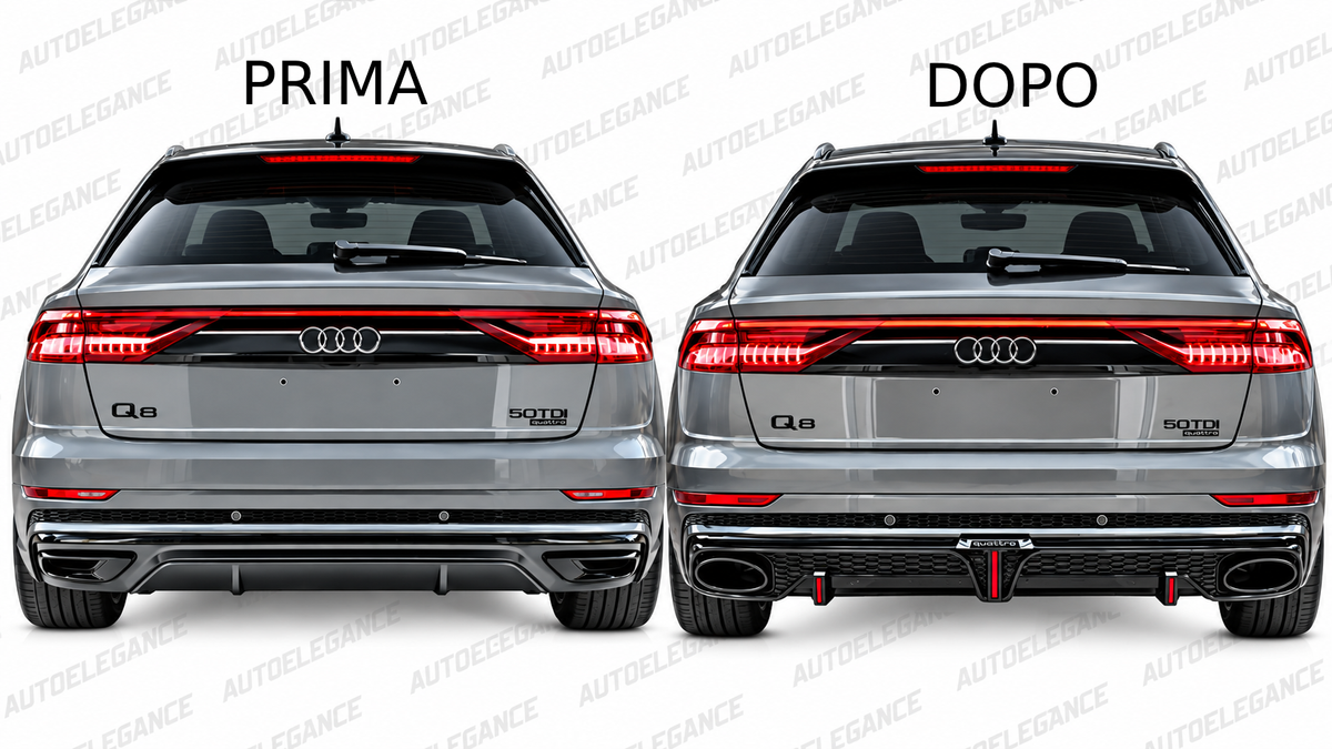 ART.10732 Diffusore Posteriore Adatto Per Audi Q8 2018-2023 Look RSQ8