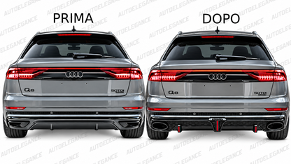 ART.10732 Diffusore Posteriore Adatto Per Audi Q8 2018-2023 Look RSQ8