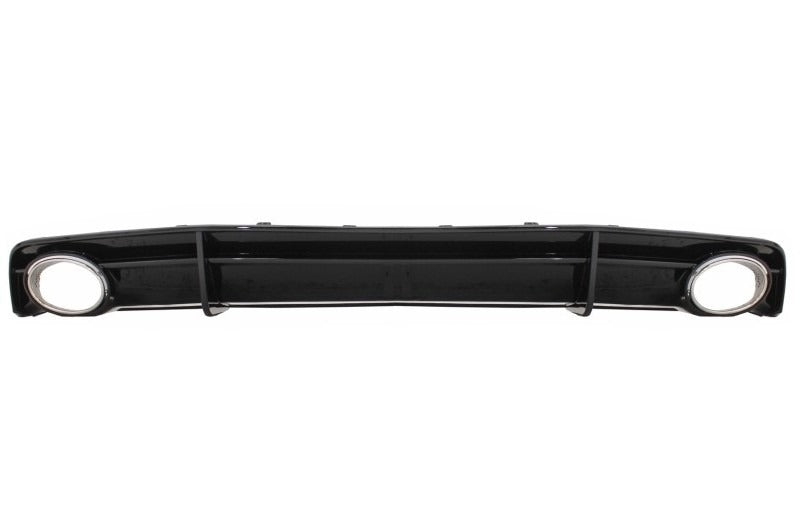 Rear Bumper Valance Diffuser Black with Exhaust Tips suitable for Audi A7 4G Facelift (2015-2018) RS7 Design only S-Line