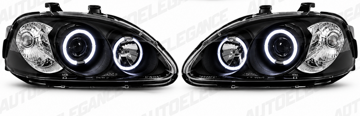 ART.11106 FARI ANTERIORI ADATTO PER HONDA CIVIC 09.95-02.99 NERO