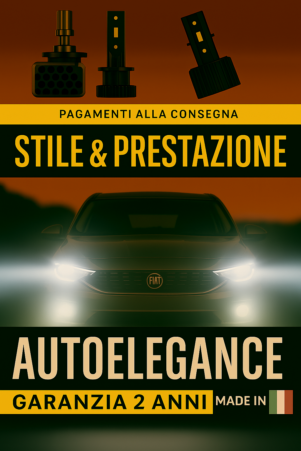 ❤️ KIT LED D5S 6000K BIANCO GHIACCIO ANABBAGLIANTI PER FIAT TIPO  ❤️