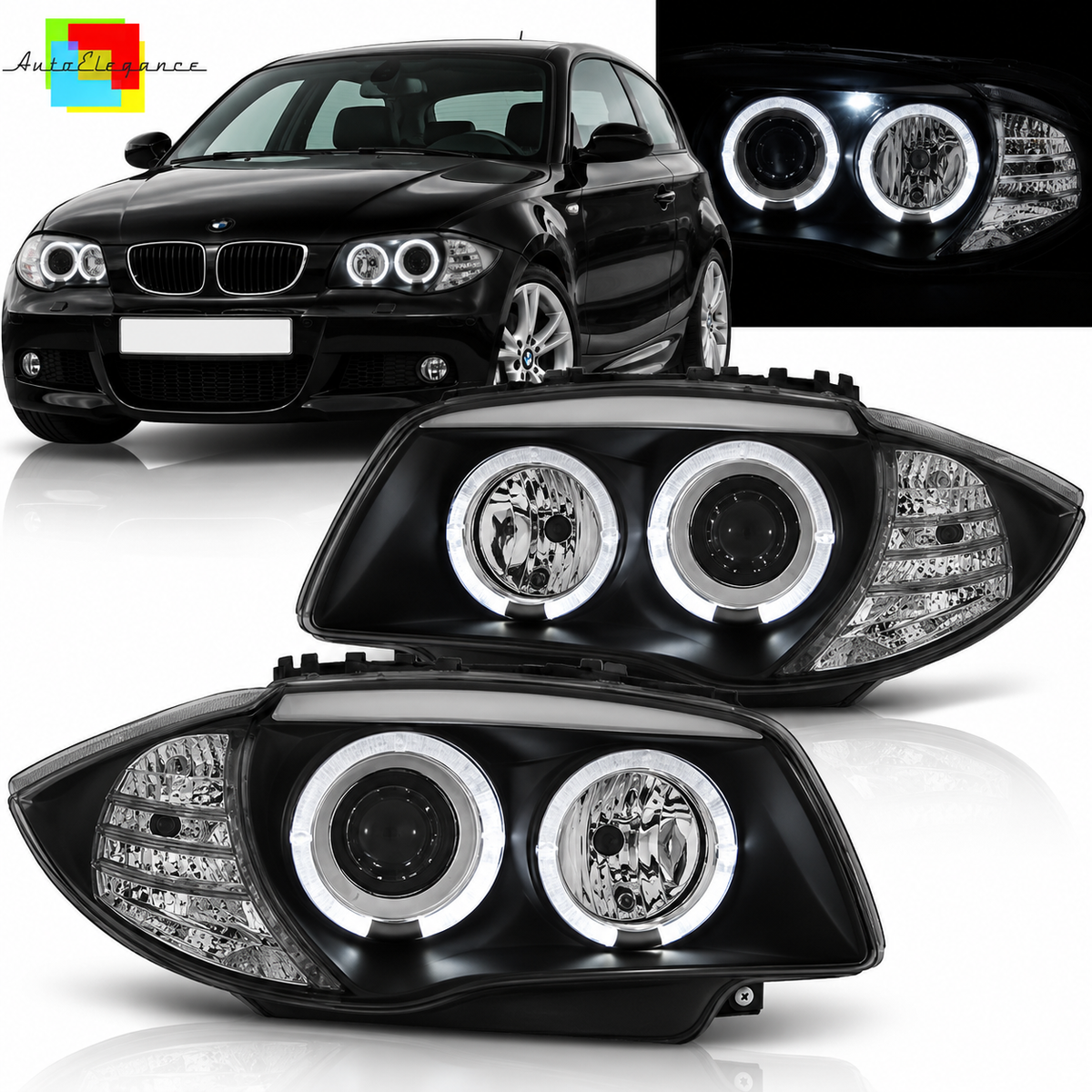 FARI ANGEL EYES NERI ADATTI PER BMW 1 E87/E81/82/88 04-11