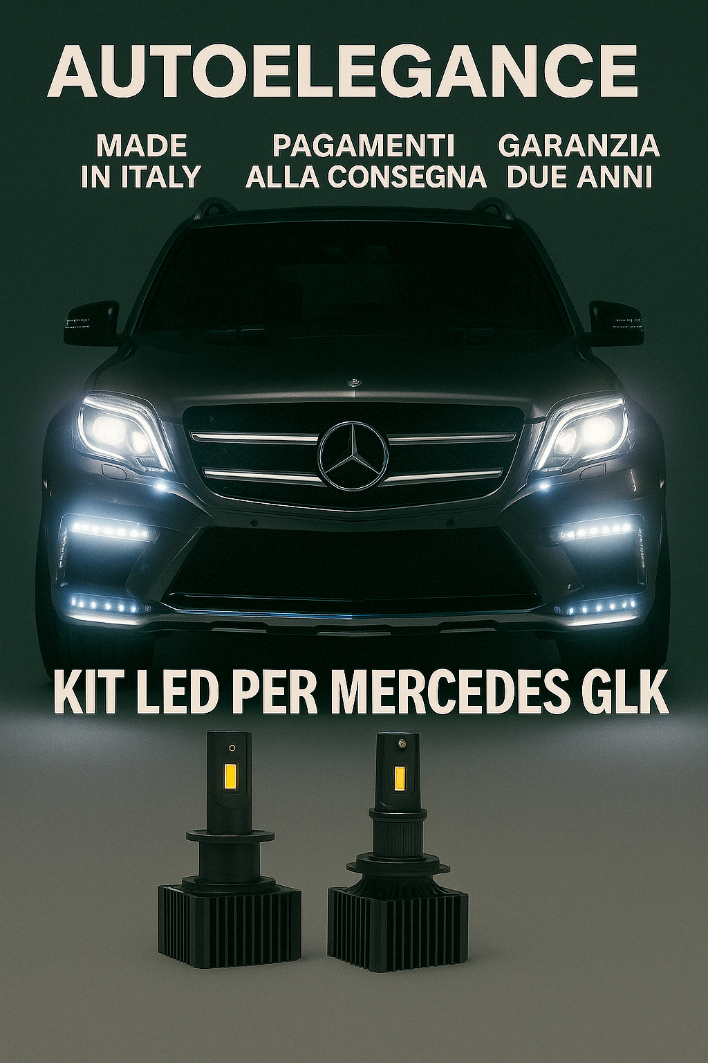 ❤️ KIT LED D1S 6000K BIANCO GHIACCIO ANABBAGLIANTI PER  MERCEDES GLK❤️