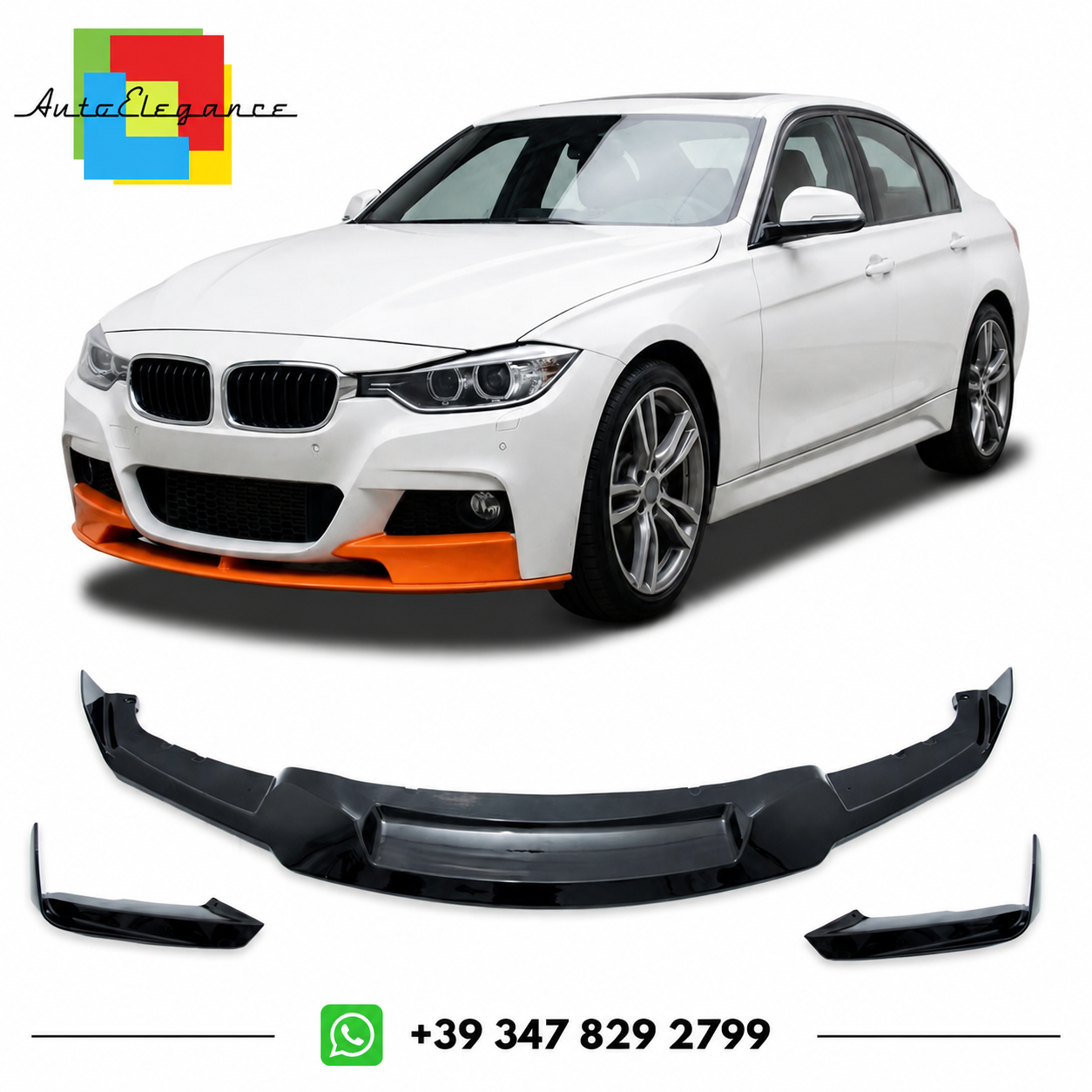 SPLITTER SUITABLE FOR VW GOLF 8 GTI GTD RLINE LOOK GLOSSY BLACK SPORTY DESIGN 