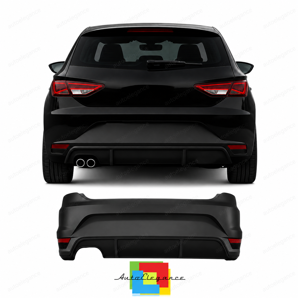 👉Paraurti Posteriore Look Sportivo Uscita Doppia Sinistra Seat Leon FR 13-20👈