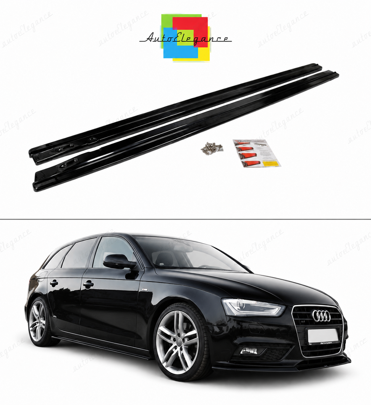 💕Sotto minigonne   adatto  per   Audi A4 B8 Prefazione / FL nero  lucido 💕