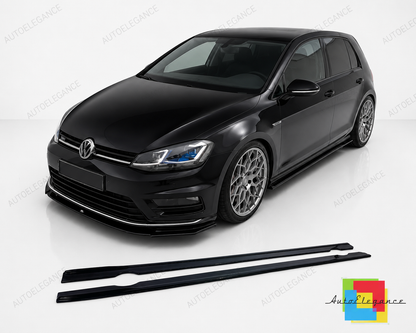 👉Minigonne Laterali Estensioni adatto per VW Golf MK7 R / R-Line Nero Lucido👈