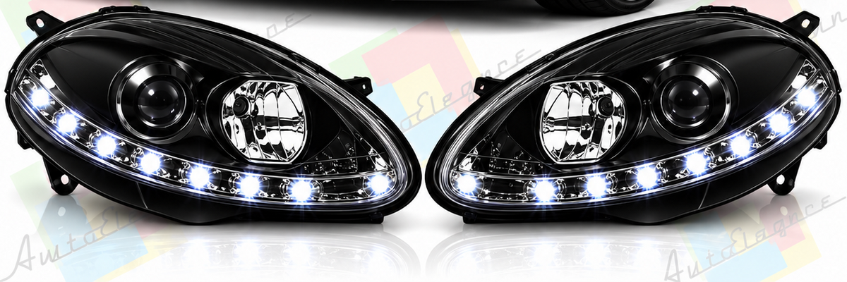 ART.11158  FARI ANTERIORI ADATTO PER FIAT BRAVO II 07-15 NERO