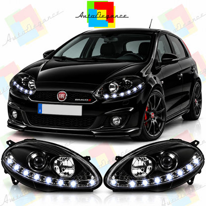 ART.11158  FARI ANTERIORI ADATTO PER FIAT BRAVO II 07-15 NERO