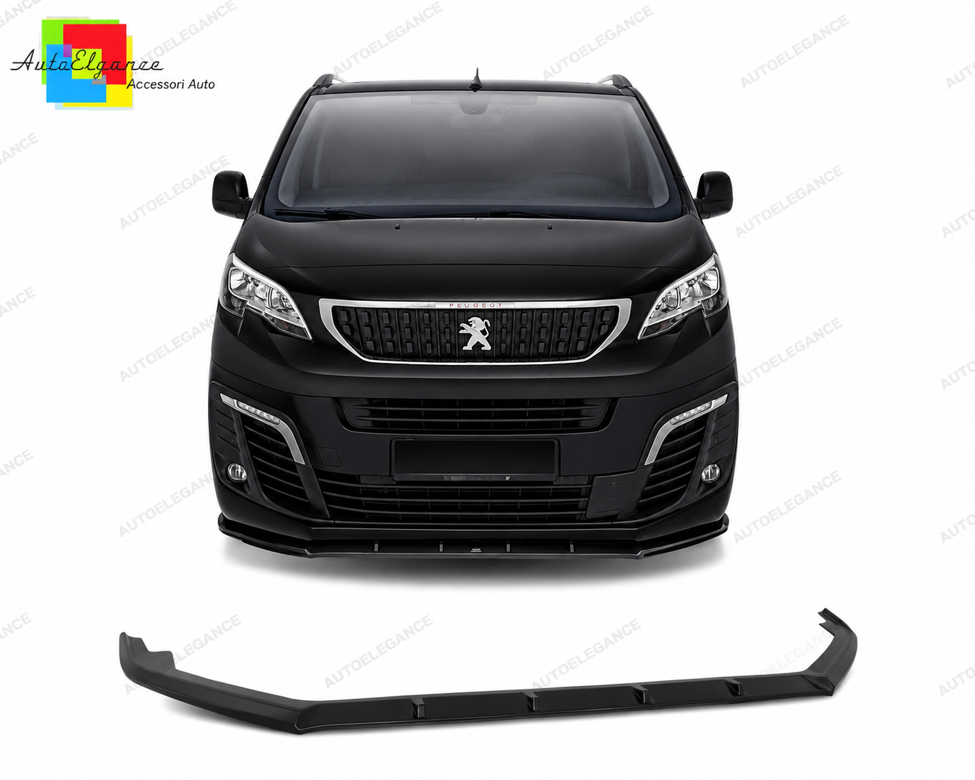 👉Splitter Anteriore per Peugeot Expert MK3 2016-2024 Spoiler Nero Lucido👈
