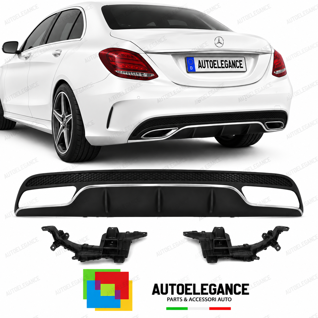 DIFFUSORE MERCEDES CLASSE C W205 15-18 LOOK AMG